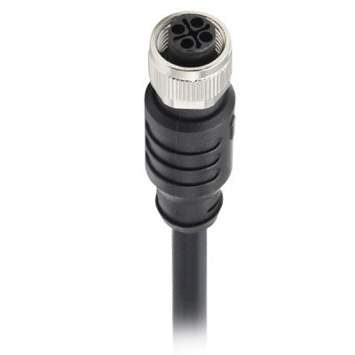 M12 S code 4pin straight female cable plug