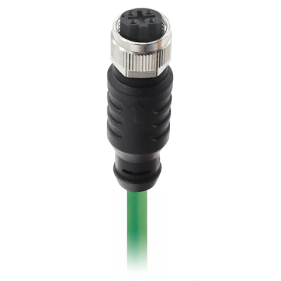 M12 D code 4pin straight female cable plug