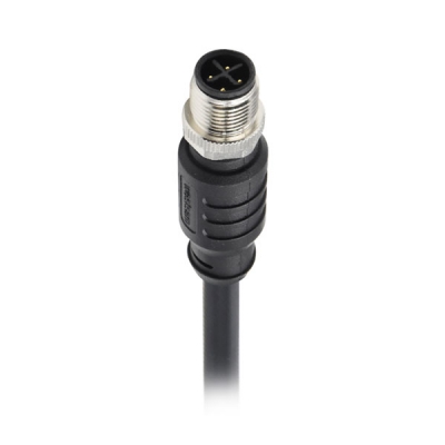 M12 S code 4pin straight male cable plug